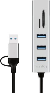 LogiLink LogiLink UA0445 huby i koncentratory USB 3.2 Gen 1 (3.1 Gen 1) Type-A + Type-C 5000 Mbit/s Szary 2
