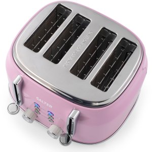 Toster Salter Toster na 4 Kromki Salter RETRO Różowy 1630W Ruszt do bułek Tacka High Lift 2