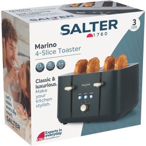 Toster Salter Toster 4 Kromki Salter MARINO 1850W Szerokie szczeliny Rozmrażanie Tacka 10