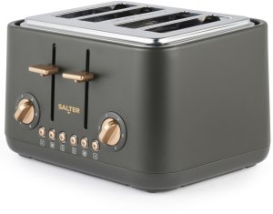 Toster Salter Toster 4 Kromki Salter PEBBLE Czarny Węgiel 1630W Rozmrażanie Tacka Okruchy 2