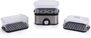 Salter Kompaktowy 3-piętrowy Parowar Salter 500W Ryby Warzywa Jajka Timer 3 Litry 3