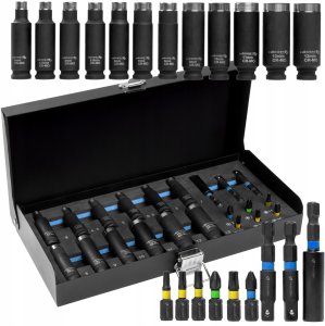 Zestaw narzędzi Hedootools HOGERT ZESTAW NASADEK I BITÓW UDAROWYCH 21el.  4 - 13mm 7