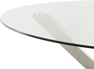 Beliani Stół ogrodowy szklany okrągły  120 cm srebrny MALETTO 7