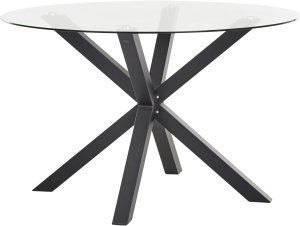 Beliani Stół ogrodowy szklany okrągły  120 cm czarny MALETTO 6