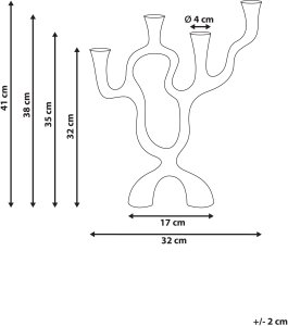Beliani Świecznik FAMOES Metal 41 cm Srebrny 3