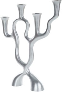 Beliani Świecznik FAMOES Metal 41 cm Srebrny 5