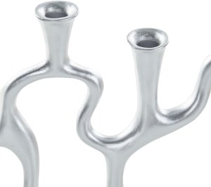 Beliani Świecznik FAMOES Metal 41 cm Srebrny 6