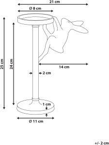 Beliani Świecznik KOSOR Metal 25 cm Złoty 3
