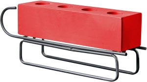 Beliani Świecznik KUHMO Czerwony Metal 5