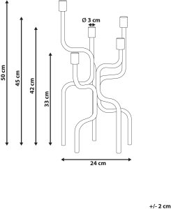 Beliani Świecznik PORRTELA Metal 50 cm Czarny 3