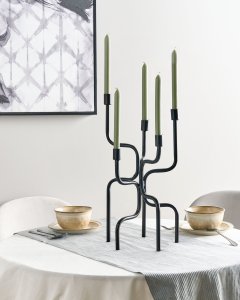 Beliani Świecznik PORRTELA Metal 50 cm Czarny 4