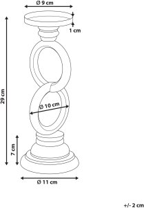Beliani Świecznik WATERFORD Drewno sosnowe 29 cm Kolorowy 3