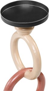 Beliani Świecznik WATERFORD Drewno sosnowe 29 cm Kolorowy 4