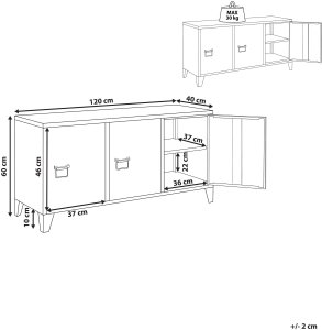 Beliani Szafka biurowa CARDIFF Metal Bordowy 3