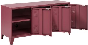 Beliani Szafka biurowa CARDIFF Metal Bordowy 5
