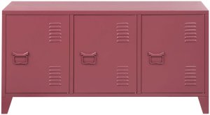 Beliani Szafka biurowa CARDIFF Metal Bordowy 6