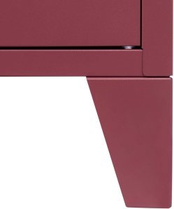 Beliani Szafka biurowa CARDIFF Metal Bordowy 9