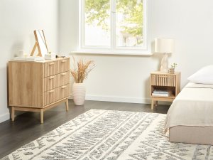 Beliani Szafka dwudrzwiowa z szufladami jasne drewno LYNWOOD 5