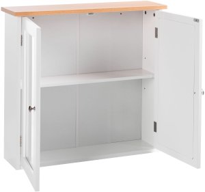 Beliani Szafka wisząca łazienkowa z lustrem ALAMOS 65 cm 60 cm Biały 4