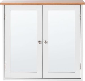 Beliani Szafka wisząca łazienkowa z lustrem ALAMOS 65 cm 60 cm Biały 5