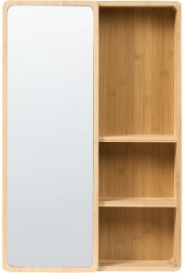 Beliani Szafka wisząca łazienkowa z lustrem GUATAVITA 41 cm 61 cm Jasnobrązowy 6