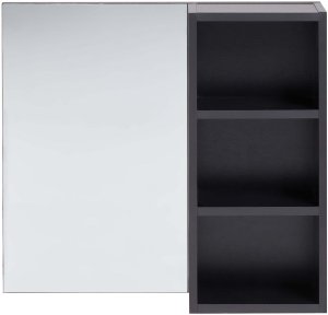 Beliani Szafka wisząca łazienkowa z lustrem JOINVILLE 60 cm Czarny 4