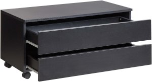 Beliani Szafka łazienkowa TERESINA Z kółkami 80 cm Czarny 4