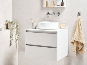 Beliani Wisząca szafka pod umywalkę SERRA 60 cm Biały 2