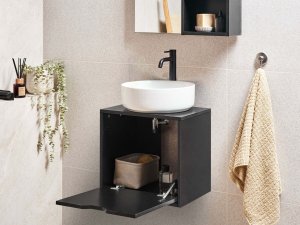 Beliani Wisząca szafka pod umywalkę SUZANO 45 cm Czarny 4