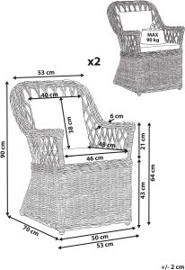 Beliani Zestaw 2 foteli ogrodowych MAROS II 3