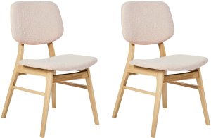 Beliani Zestaw 2 krzeseł do jadalni ELLA Drewno Jasnobeżowy 4
