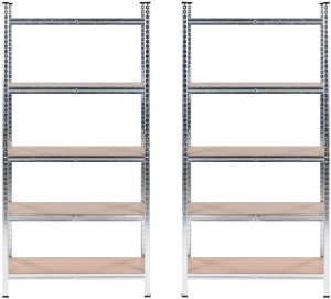 Beliani Zestaw 2 regałów magazynowych XITTA Metal 75 cm 30 cm Srebrny 5
