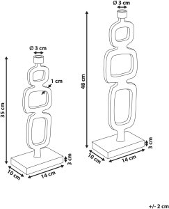 Beliani Zestaw 2 świeczników SIPANJE Metal 35/48 cm Czarny 3