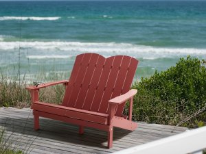Beliani Ławka ogrodowa ADIRONDACK 125 cm Czerwony 2