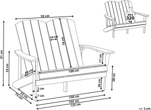 Beliani Ławka ogrodowa ADIRONDACK 125 cm Jasnozielony 3