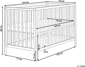 Beliani Łóżeczko dziecięce Drewno sosnowe KIAMA 60 x 120 cm Biały 3
