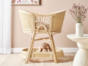 Beliani Łóżeczko dziecięce Rattan LAGRASSE 50 x 70 cm 2