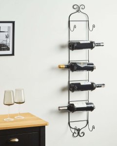 Beliani Półka wisząca na wino czarna HYDROGEN 2
