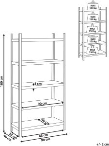 Beliani Regał magazynowy XITTA Metal 180 cm Srebrny 3