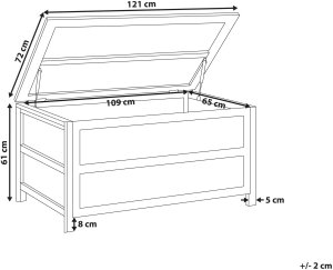 Skrzynia ogrodowa Beliani Skrzynia ogrodowa ACATE Beton 121 cm 72 cm Szary 3