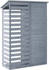 Szafa ogrodowa Beliani Schowek narzędziowy CENGIO 130 cm 57 cm Szary 7