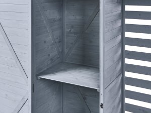 Szafa ogrodowa Beliani Schowek narzędziowy CENGIO 130 cm 57 cm Szary 8