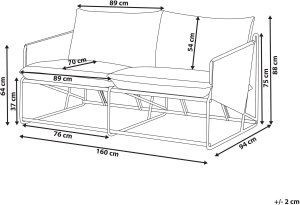 Beliani Sofa ogrodowa dla 2 osób PONTE Metal Szary 3