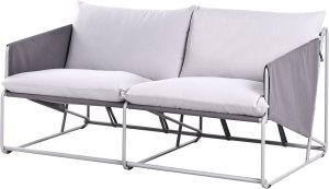 Beliani Sofa ogrodowa dla 2 osób PONTE Metal Szary 6