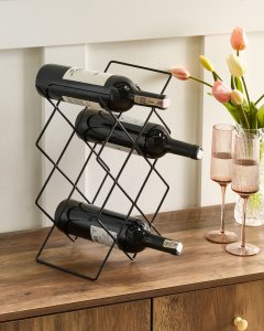 Beliani Stojak na wino RATHKEALE Czarny 2