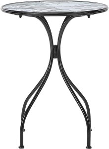 Beliani Stolik ogrodowy metalowy 60 cm czarny COZZANA 4