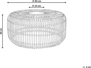 Beliani Stolik ogrodowy rattanowy okrągły 85 cm RANDAZZO 3