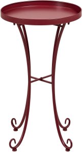 Beliani Stolik ogrodowy CAVINIA  40 cm Metal Burgundowy 4