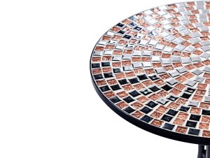 Beliani Stolik ogrodowy metalowy  60 cm czarny CARPINO 5