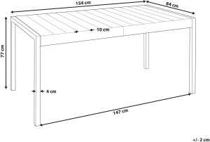 Beliani Stół ogrodowy BARTICA 154 cm 84 cm Czarny 3